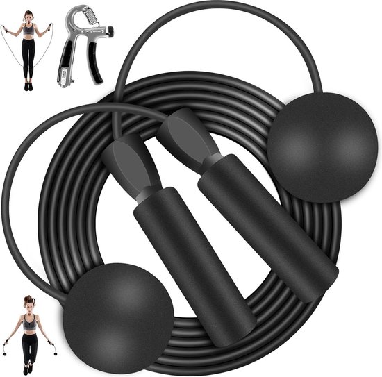 Gymtek Springtouw Staal Verstelbaar, Lang Springtouw (295cm), Boksspringtouw met Kogellagers, Fitness Springtouw voor Volwassenen, Springtouw met Antislip Handvatten, Boxing, Crossfit en Fitness Gymtek Springtouw Staal Verstelbaar, Lang Springtouw (295cm), Boksspringtouw met Kogellagers, Fitness Springtouw voor Volwassenen, Springtouw met Antislip Handvatten, Boxing, Crossfit en Fitness