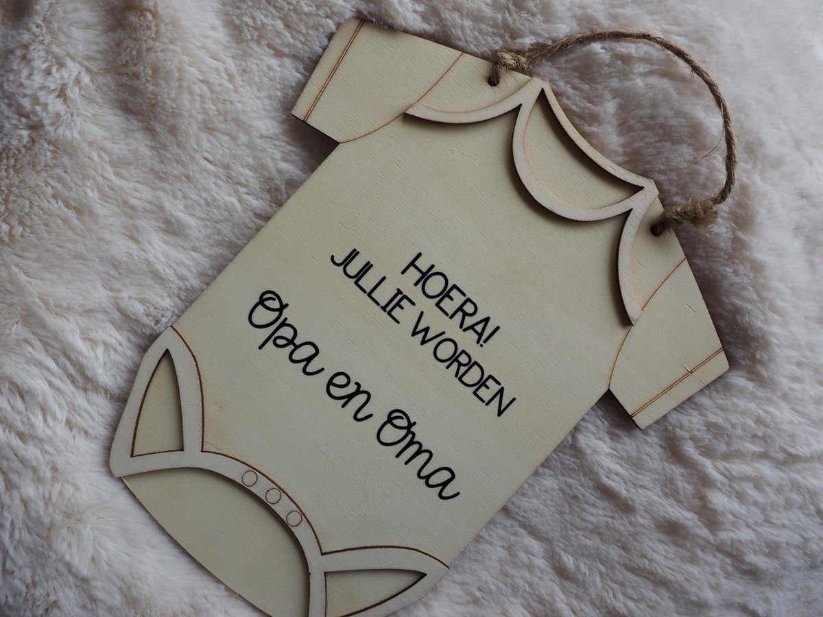 Goedkoopste Houten romper | Jullie worden opa en oma | Zwangerschapsaankondiging | Zwanger | Baby | Newborn | Decoratie | Babykamer | Geboorte | Versiering