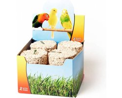 Witte Molen - Binnenvogelvoer - Vogel - Plus Mineraalblok Middel Grof 7x7,5x7,5cm - Display - 1st