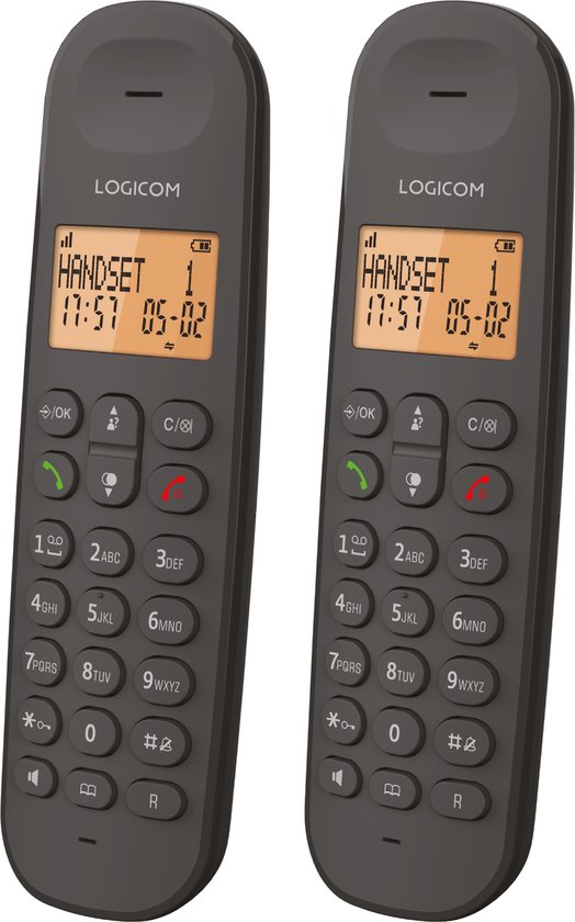 Telefono Fisso Wireless Logicom ILOA 350 | Trio DECT/Nero | Senza Risponditore, Fino A 5 Combinati, 7h Parlato, 90h Standby