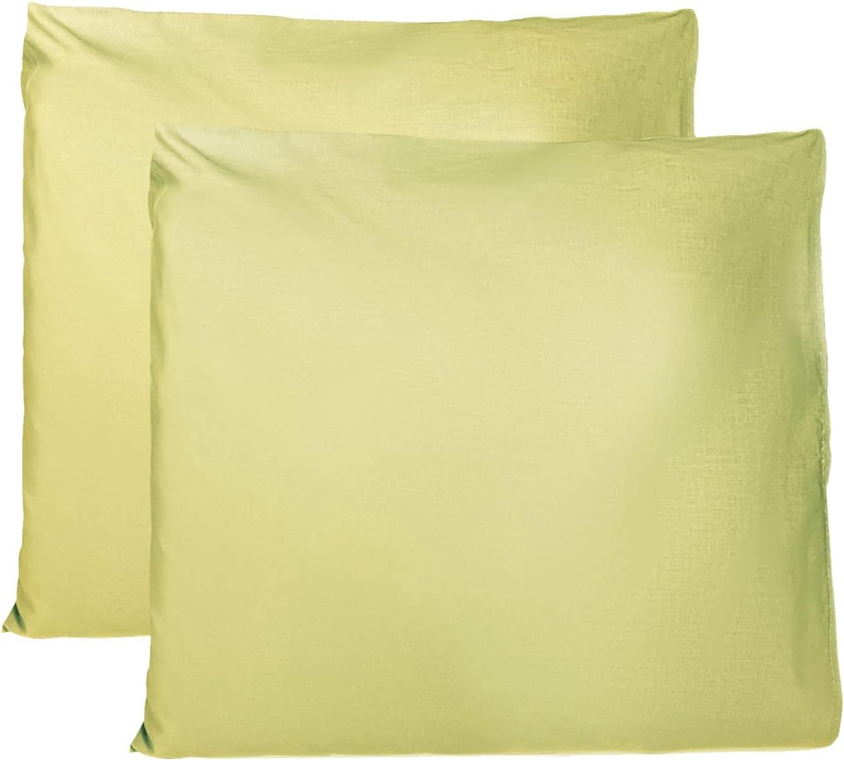Azalia kussenslopen 100% Pure katoen 60x60 CM, Set van 2 Bed Kussen Stoffen Gemaakt in Italië, Tassluiting, Solid Color, Standaard Maat met - Lichtgroen