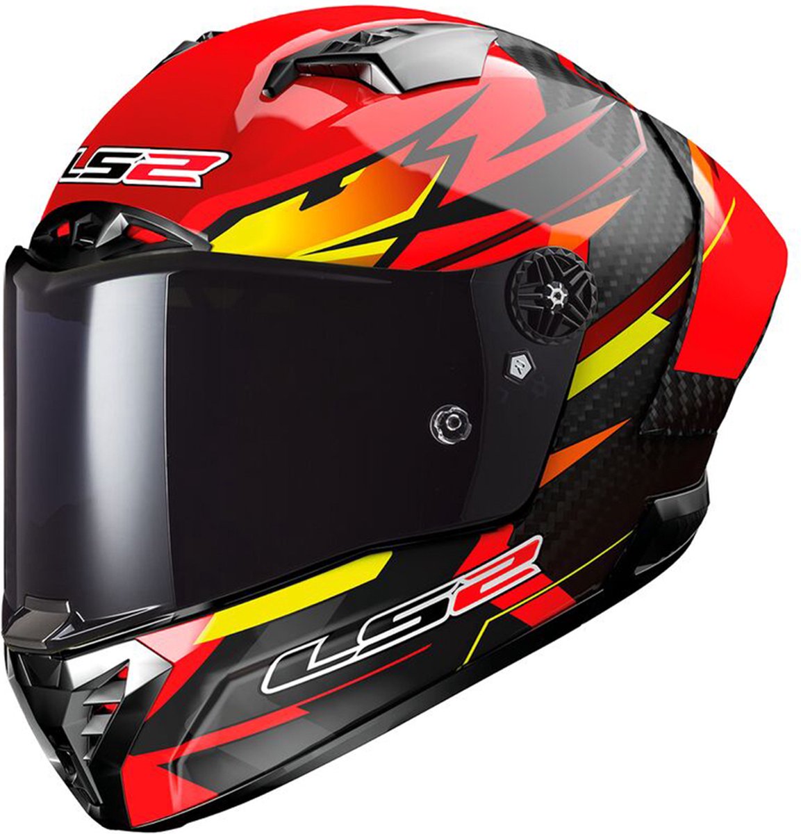 LS2 helm Thunder Carbon GP Aero FF805 rood / zwart maat M