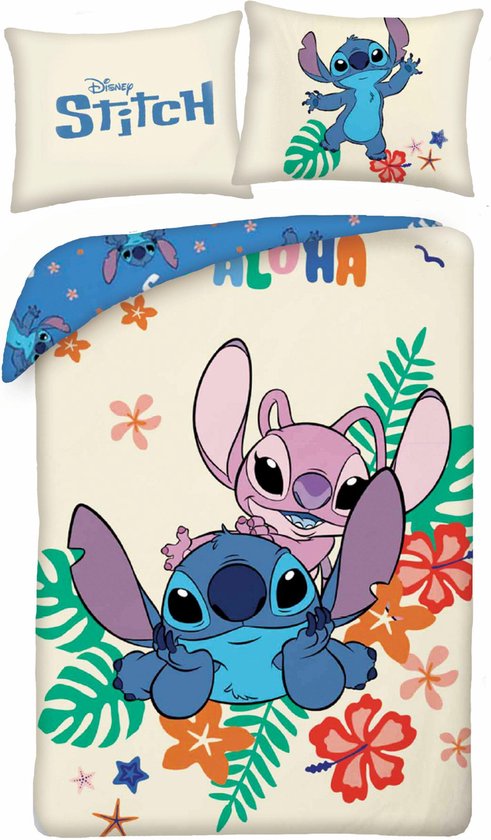Disney Lilo & Stitch dekbedovertrek Aloha - 140 x 200 / 65 x 65 cm - Polycotton