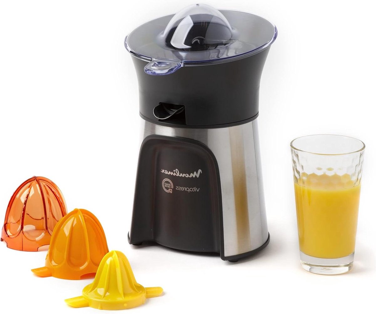 100 W Power Citrus Juicer with Direct Pouring- Glass Juicer- 3 Cones for Lemons Oranges Grapefruits