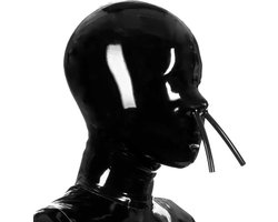 Full latex masker - Neus beademing buisjes - Fetisj - BDSM - Erotische maskers - 4MM Dikte latex - Maat L/XL