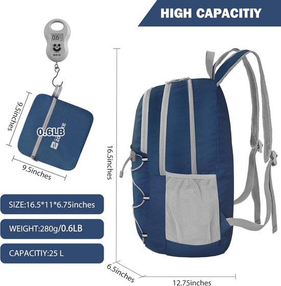 ZOMAKE Sac à Dos Pliable 28 L – Ultra-léger 280 G, Imperméable, Voyage & Rando, Femme/Homme, Violet
