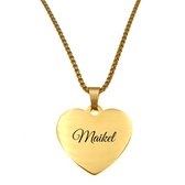 Ketting - Hart - Met Naam - Maikel - Goud
