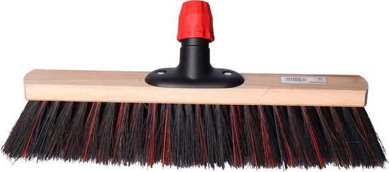 Buemag Bezemkop - Arenga/Elaston mix - zwart/rood - hard - hout - 40 cm - straatbezem/buitenbezem - bezem van Buemag — afbeelding 4