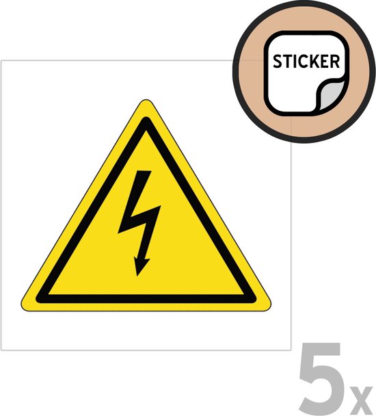 Pictogram/ stickers (5x) | Onder spanning | 5 x 5 cm | Elektriciteit ...