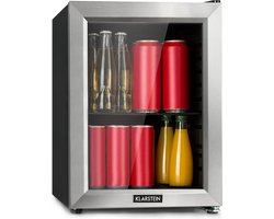 Klarstein Minibar Harlem Drankkoelkast - Mini koelkast - Compressiekoeling - 23 Liter inhoud - 5 Koelstanden: 0 - 10 °C - Energie-efficiëntieklasse E - Gering Bedrijfsgeluid: 39 dB - LED Verlichting - Glazen deur - Roestvrij Staal
