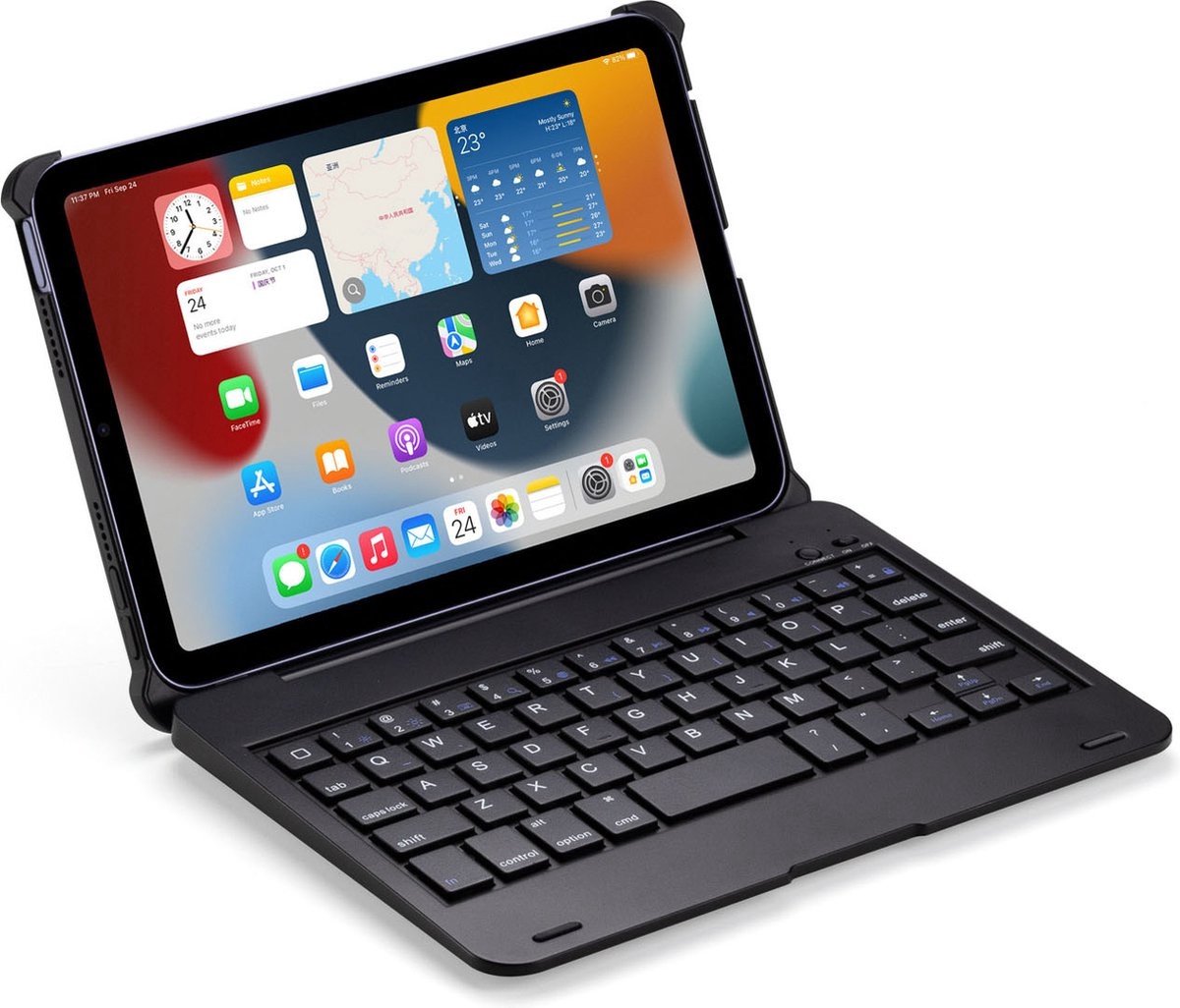 Toetsenbord Hoes Geschikt Voor iPad Mini 4/5 - Bluetooth Keyboard Cover - QWERTY - Zwart