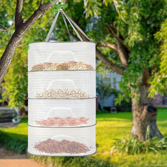 Filet De Séchage 4 Étages Pour Herbes, Fleurs, Aliments - Suspendu Et Pliable - 60x40 Cm Par Niveau