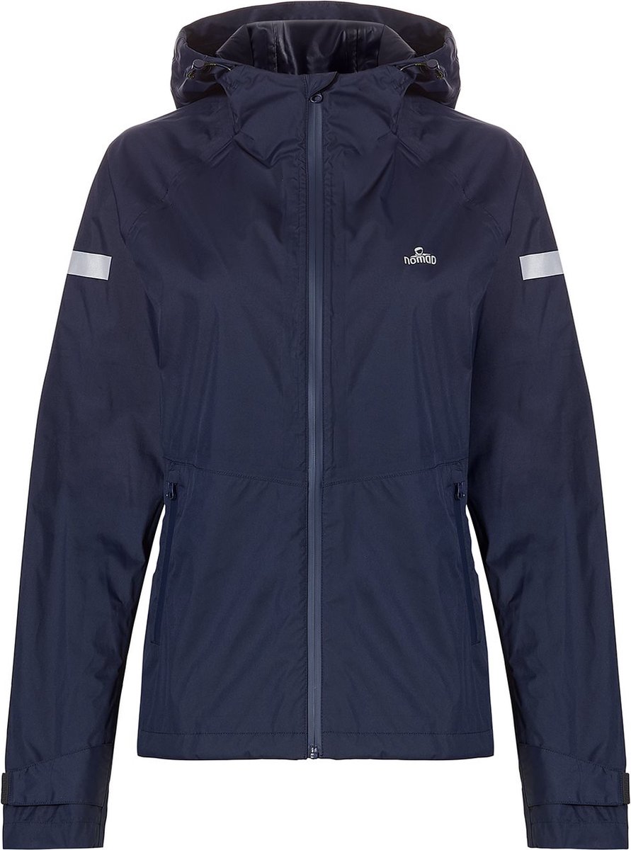 NOMAD® Premium Regenjas Dames | S | Dark Navy | Zeer Waterdicht 15.000 Waterkolom | Getapete Naden | Zeer Ademend 10.000 g/m² | Jas met Capuchon