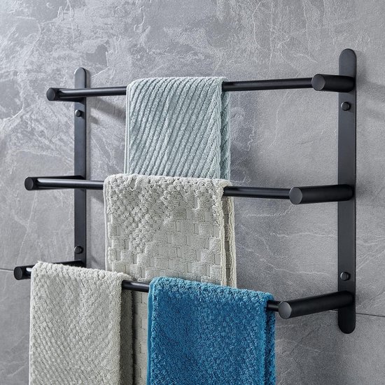 Handdoekstang meerlaags - 3 stangen - 304 roestvrij staal - wandrek - badhanddoekstang - keukenели
