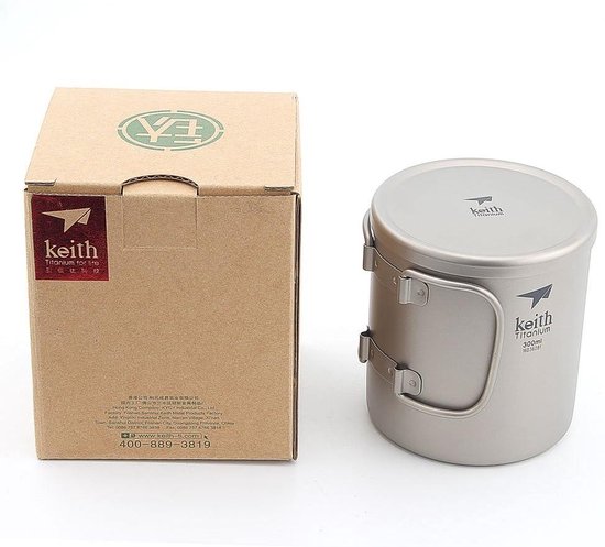 iBasingo Titanium Thee Beker Kamperen Koffie Mok met Deksel Opvouwbare