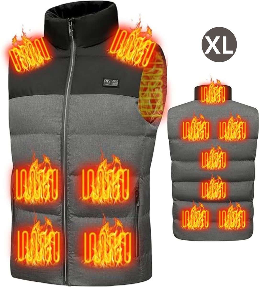 Bovista Verwarmde Bodywarmer Heated Vest Elektrische Bodywarmer Wasbaar Oplaadbaar Unisex Grijs