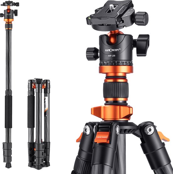 Foto: K f concept carbon statief d254c1 bh 28l balhoofd reisstatief tripod monopod foto video camera