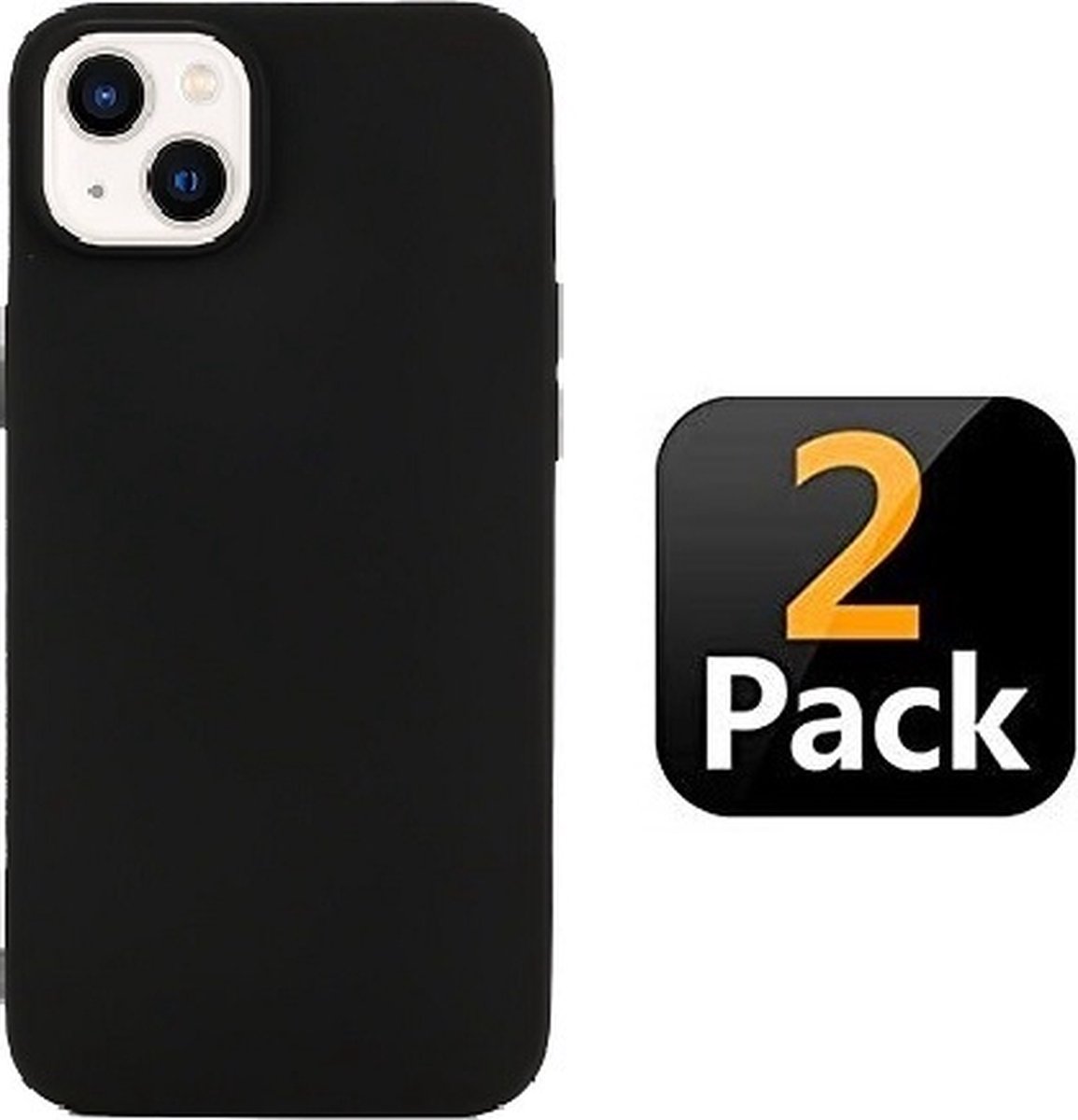 iPhone 14 Plus Hoesje TPU Siliconen Zwart 2x