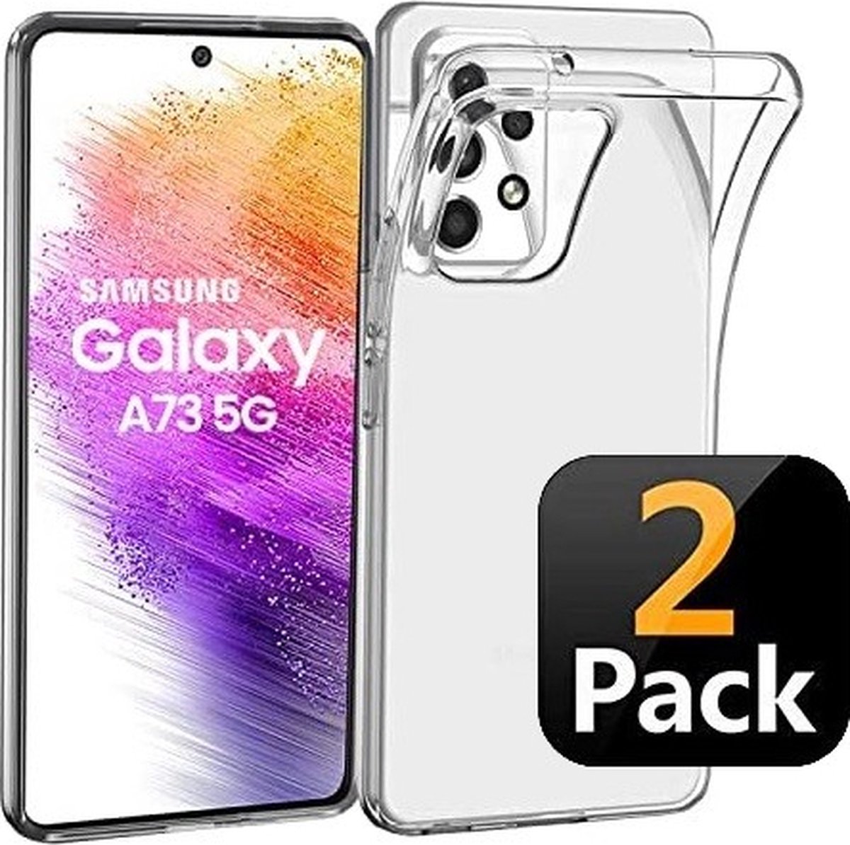 Samsung Galaxy A73 Hoesje Siliconen TPU Transparant 2x