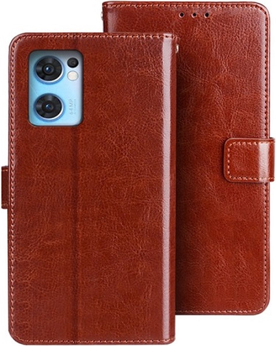 Oppo Find X5 Lite Hoesje Met Pasjeshouder Bookcase Bruin