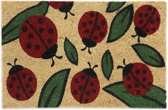 Astra Deurmat Voor Buiten, Bloemen, Rood Kokos, 80 X 100 Cm Natuur 16 Mm Kokosmat Buiten En Binnen Deurmat Antislip Vuilvangmat Zeer Duurzaam 3622263385