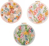 Kit Broderie Débutant Cobee® - 3 Toiles Pré-imprimées, 30 Points Différents - Idéal Pour Adultes Et Débutants