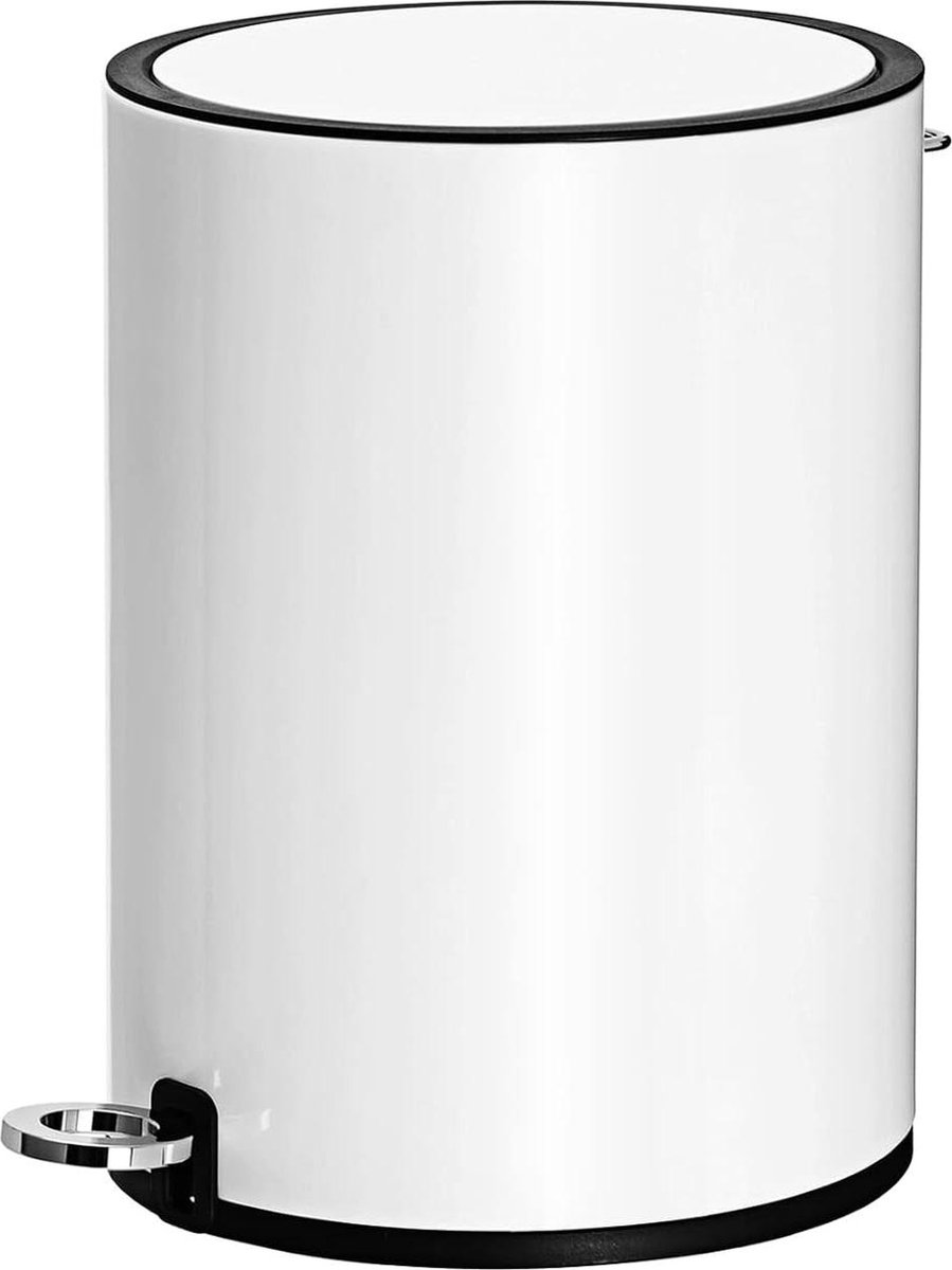 Cosmetica-emmer van staal - Badkameremmer met softclose deksel - 3L wit LTB11WT