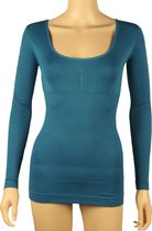 Dames lichtcorrigerend hemd 6355 van J&C met lange mouw Petrol- maat L/XL