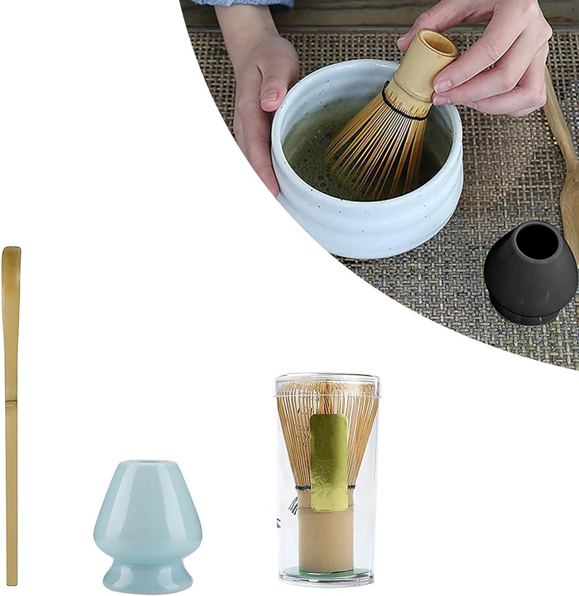Matcha set Japanse Matcha Theeset Keramische Garde Houder en Thee Scoop Thee Ceremonie Accessoire
