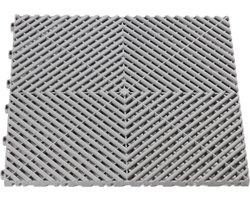 PVC klik tegel vloer voor Garage, Werkplaats, Showroom - Grijs 400 x 400 x 18 mm