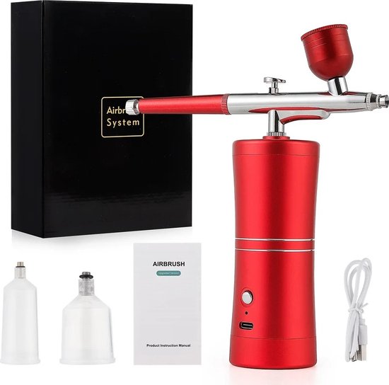 Dual Fan Air Storage Tank Compressor System with Gravity Feed Airbrush - U.S. Art Supply