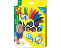SES Creative - My First - krijt - 8 kleuren - sterke punt – kleuren voor peuters - goed uitwasbaar – 1 tot 4 jaar