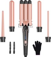 Bol.com 5-in-1 Krultang Set - Grote Krullen Keramische Krulspelden - Met Accessoires Temperatuurregeling aanbieding