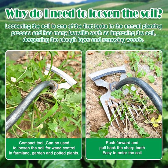 Weed Cutter with Handle - Manual Weed Remover Tool - Stainless Steel Garden Weed Tools - Dandelion Removal van Merkloos	 — afbeelding 2