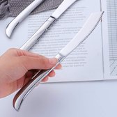 Bol.com Kleurrijke roestvrij stalen steakmessen set van 8 - Gemengde kleuren - Menumessen met gekarteld tafelmes - 23 cm lang - ... aanbieding