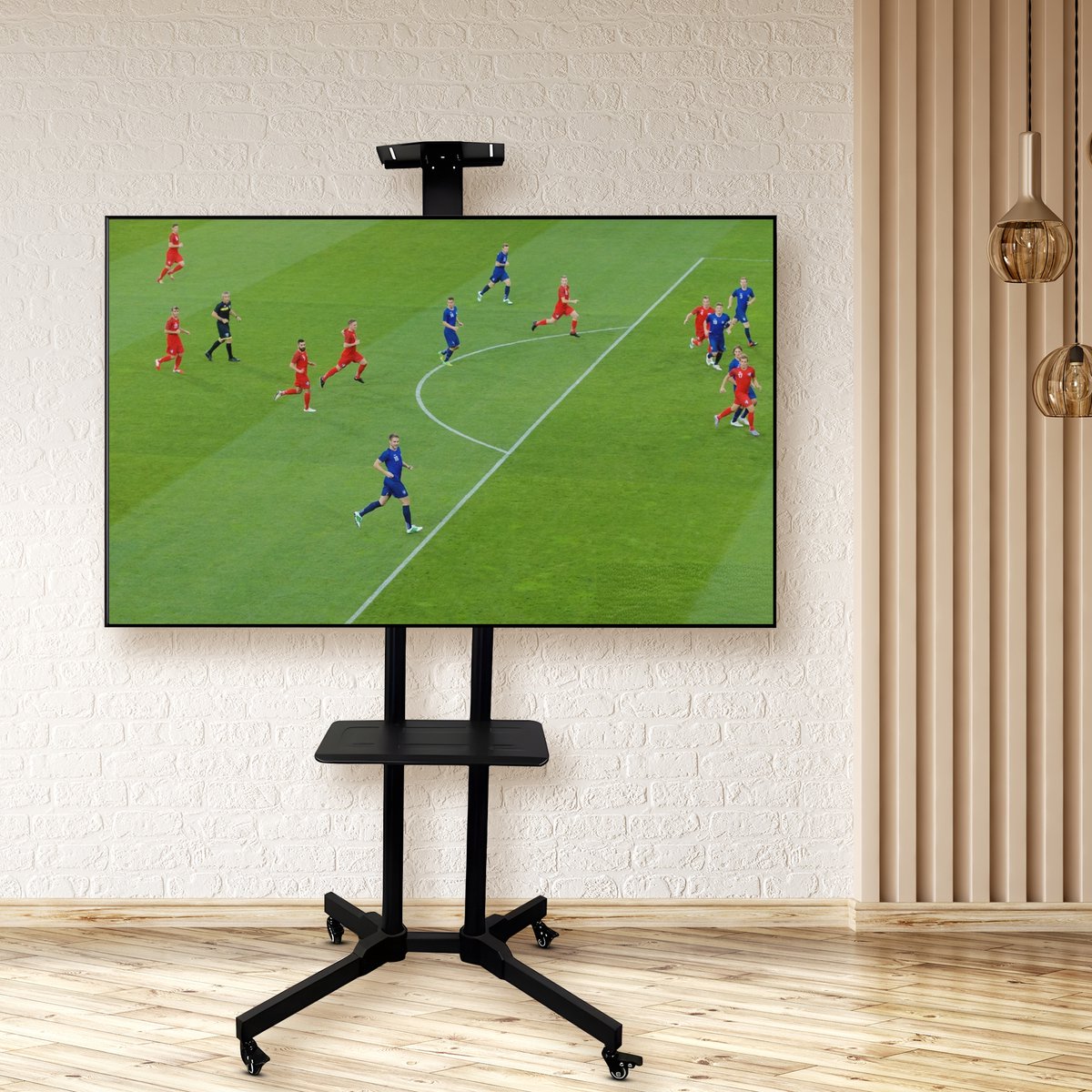 Goobay TV vloerstandaard Basic (maat L) - beugel voor televisies en Goobay TV vloerstandaard Basic (maat L) - beugel voor televisies en