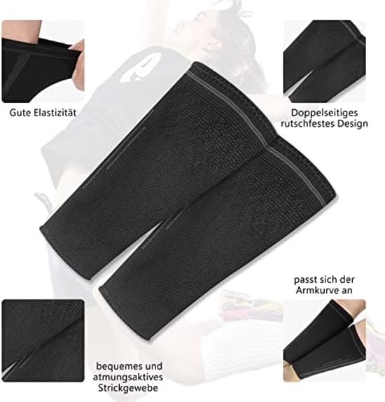 Manchons De Compression Volley-Ball - Paire Noire Taille M | Respirants, Élastiques | Pour Sport Et Fitness