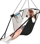 Bol.com Hangstoel cocoon U-vormige hangstoel met metalen frame - robuuste Oxford-stof - Teslin schommelstoel met zijzak - kussen... aanbieding