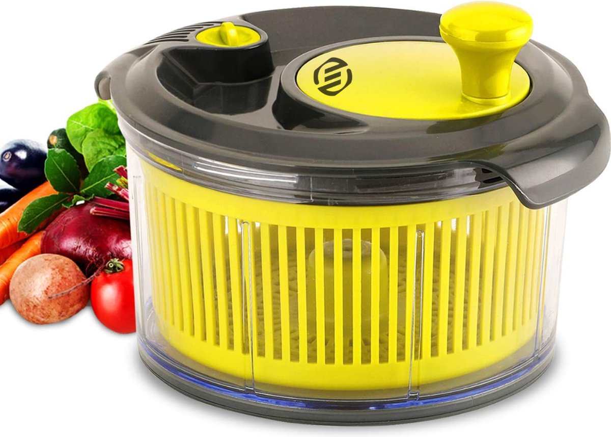 Equivera Slazwierder- Salad spinner - Slacentrifuge - Saladspinner - Sla Centrifuge - Saladecentrifuge - Sladroger - Must Have Voor In De Keuken