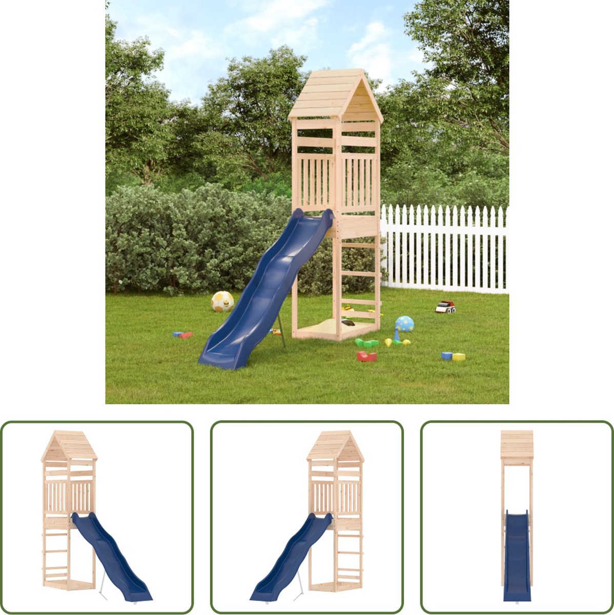 VidaXL The Living Store Speeltoren massief grenenhout 55 x 292 x 264 cm Multi-activiteitencentra