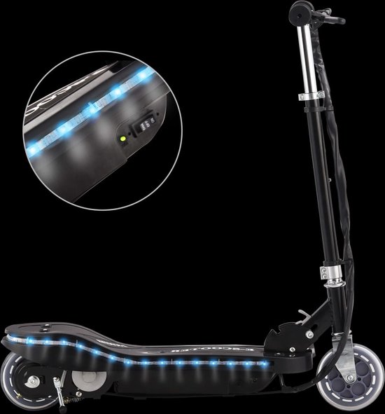 Elektrische Step Kinderen 6+ Zwart 120W Motor 12 km/u LED Verlichting Inklapbaar Draaggewicht 50 kg