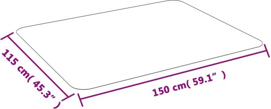 Tapis de bureau The Living Store - Transparent - 150 x 115 cm - 1,2 mm d'épaisseur - PVC - Résistant à la saleté - Insonorisant - Sans produits chimiques toxiques