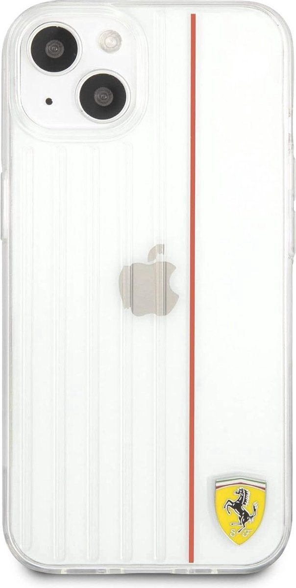 IPHONE 13 - HARD CASE ROOD MET 3D LIJNEN CONTRASTERENDE RODE LIJN - FERRARI