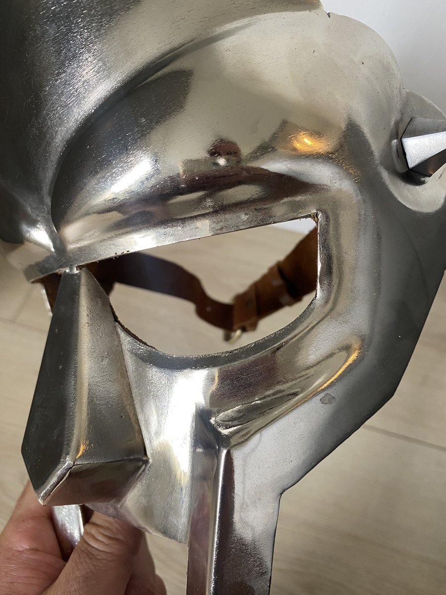 Ortaçağ el sanatları MF dome gladyatör çelik roma kask yüz maskesi MF Doom zırh