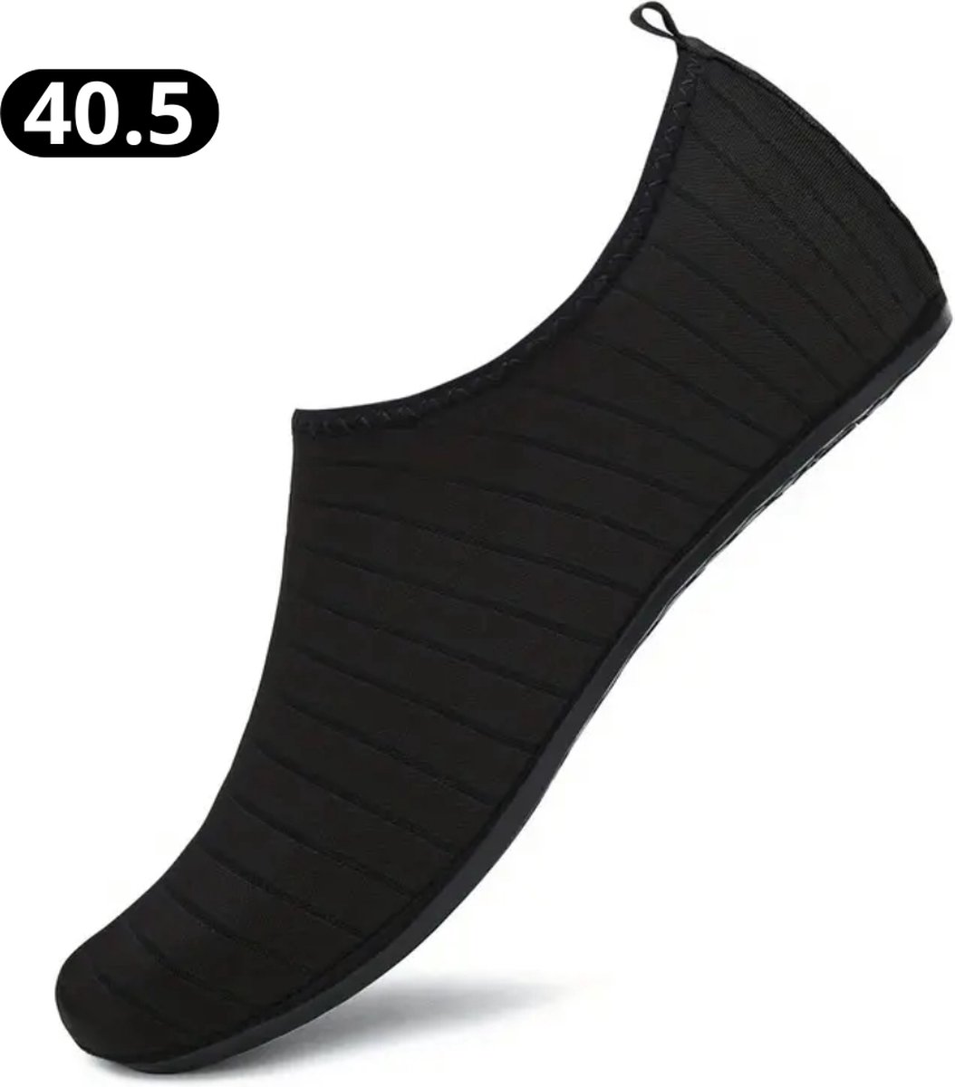 Nivard Waterschoenen Voor Kinderen & Volwassenen - Aqua Shoes - Aquaschoenen - Afzwemschoenen - Zwemles Schoenen - Zwart Gestreept - Maat 40.5