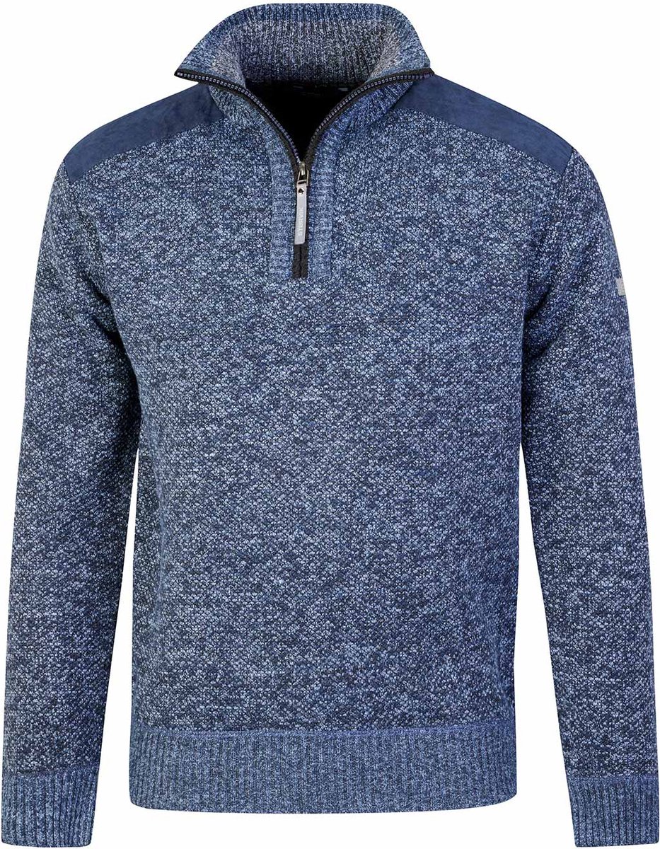 STØRVIK Liam Fijn Gebreide Pullover Heren - Teddy Gevoerd - Maat M - Blauw
