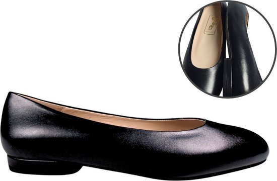 Stravers Ballerina's met laag hakje Maat 42 Zwart Zacht Leer