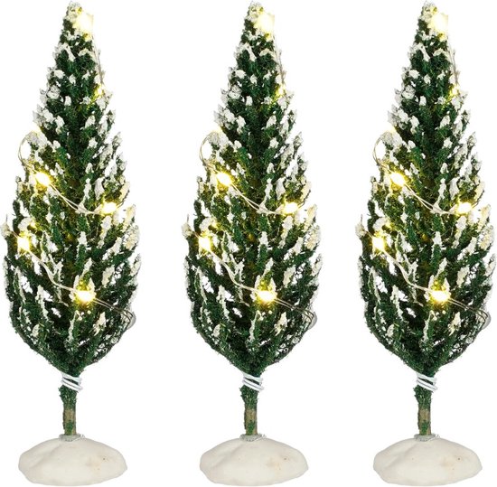 Luville - Snowy Conifer Lighted - Set of 3