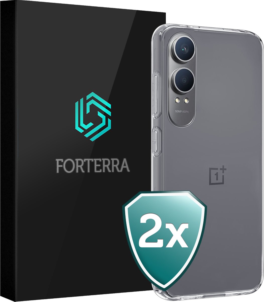 Hoesje 2 Stuks - Geschikt voor OnePlus Nord CE 4 Lite - Sterk & Shockproof - Back Cover - Case Siliconen - Telefoon Hoes - Transparant