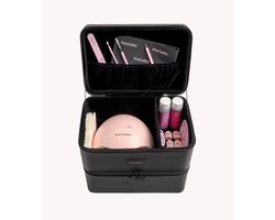 Pink Gellac Opbergdoos â€“ Storage Case Gellak â€“ Opbergdoos voor Gel Nagellak Geschikt voor LED Nagellamp, 40 Gellak Flessen; Cleaner, Remover & Accessoires â€“ Gemaakt van PU-Leer en Fluweel â€“ 35x23x30 cm